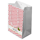 クリスマスポープリンツホリーネームホリデイおもしろい ミディアムペーパーバッグ (裏面アングル)