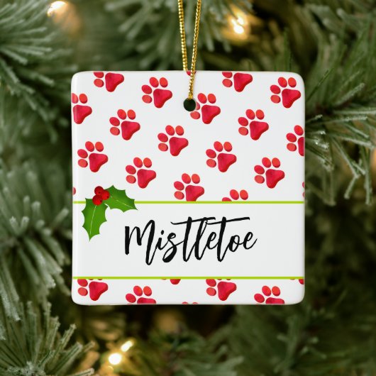 クリスマスポープリントレッドペット名ホリデイおもしろい セラミックオーナメント (ツリー)