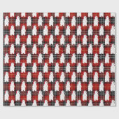 クリスマスポーラベアオンタータンチェックプレイド ラッピングペーパー (フラット)