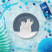 クリスマスポーラベアーズオンスターズ紙プレート ペーパープレート (パーティー)