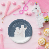 クリスマスポーラベアーズオンスターズ紙プレート ペーパープレート (パーティー)