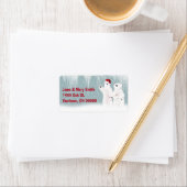 クリスマスポーラークマのカップルのラベル ラベル (インサイチュ)