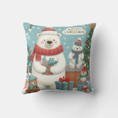 クリスマスポーラークマ枕 クッション (裏面)