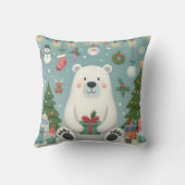 クリスマスポーラークマ枕 クッション (裏面)