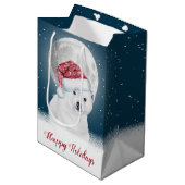 クリスマスポーラーベアとムーンミディアム抱き枕 ミディアムペーパーバッグ (正面アングル)