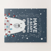 クリスマスポーラーベアのイラストレーションを持つ ジグソーパズル (横)