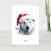 クリスマスポーラーベアのカスタマイズ可能 箔シーズンカード (裏面)