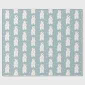 クリスマスポーラーベアのスノーフレークスラッピング紙 ラッピングペーパー (フラット)