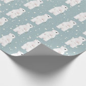 クリスマスポーラーベアのスノーフレークスラッピング紙 ラッピングペーパー (角)