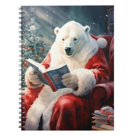 クリスマスポーラーベアの読書 ノートブック (正面)