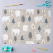 クリスマスポーラーベアシリーズデザイン3 薄葉紙 (クラフト)