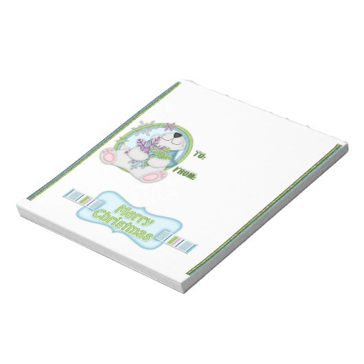 クリスマスポーラーベアーキャンディバーラッパのギフトウィッグ ノートパッド (回転)