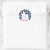 クリスマスポーラーベアーズスクエアステッカー ラウンドシール (バッグ)