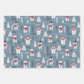 クリスマスポーラーベアーズプレゼント ラッピングペーパーシート (正面)