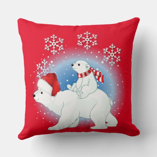 クリスマスポーラーベアーズ装飾用クッション クッション (裏面)