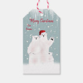 クリスマスポーラーベアーファミリーギフトラベル ギフトタグ (正面)
