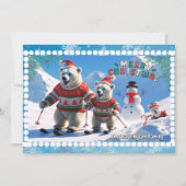 クリスマスポーラーベアーファミリースキー シーズンカード (正面)