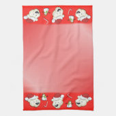 クリスマスポーラーベアーレッド キッチンタオル (縦)