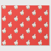 クリスマスポーラーベアーレッド ラッピングペーパー (フラット)