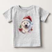 クリスマスポーラーベア素晴らしベビージャージーTシャツ ベビーTシャツ (正面)
