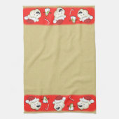 クリスマスポーラーベア金ゴールド キッチンタオル (縦)