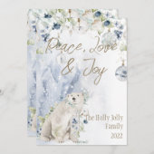 クリスマスポーラーベア雪の葉の金ゴールドをパーソナライズ (正面/裏面)