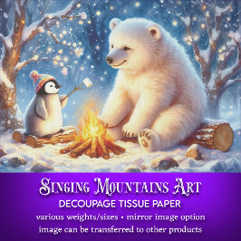 クリスマスポーラーベア&ペンギンキャンプファイアデクページ 薄葉紙