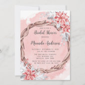 クリスマスポ絵を描インセティアブライダルシャワー 招待状 (正面)