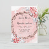 クリスマスポ絵を描インセティアブライダルシャワー 招待状 (スタンド正面)