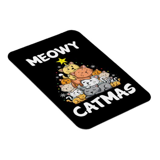 クリスマスマイオウィカタマス猫好きおもしろいクリスマスギフト マグネット (右側)