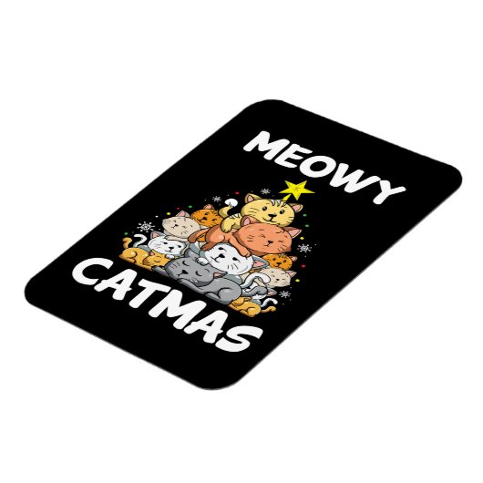 クリスマスマイオウィカタマス猫好きおもしろいクリスマスギフト マグネット (左側)