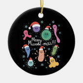 クリスマスマイクロ生物学サイエンス教師微生物 セラミックオーナメント (正面)