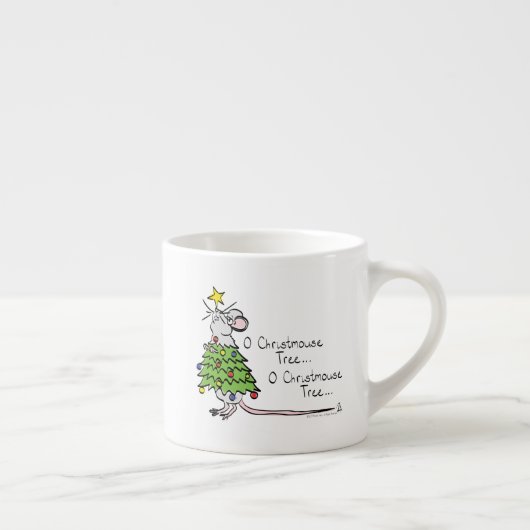 クリスマスマウスかわいいおもしろい休日 エスプレッソカップ (右)