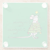 クリスマスマウスかわいいおもしろい休日 ガラスコースター (裏面)