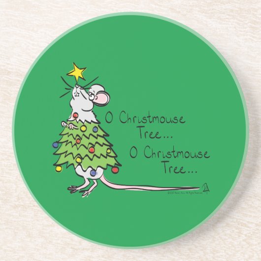 クリスマスマウスかわいいおもしろい休日 コースター (正面)