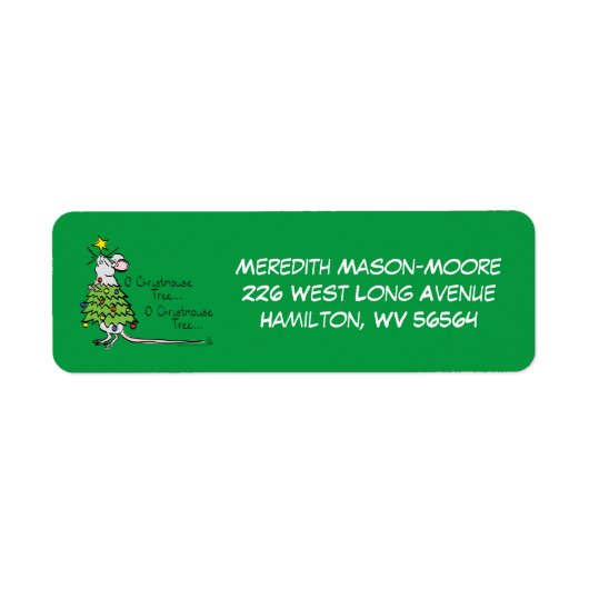 クリスマスマウスかわいいおもしろい休日 ラベル (正面)