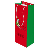 クリスマスマウスかわいいおもしろい休日 ワインギフトバッグ (裏面アングル)