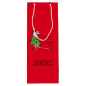 クリスマスマウスかわいいおもしろい休日 ワインギフトバッグ (裏面)