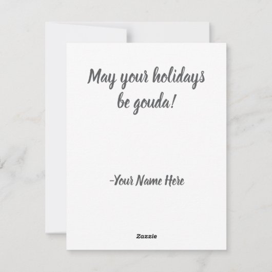 クリスマスマウスがチーズグリーティングカードを手に入れる シーズンカード (裏面)