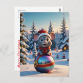 クリスマスマウスのはがき ポストカード (正面/裏面)