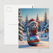 クリスマスマウスのはがき ポストカード (正面/裏面)