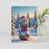 クリスマスマウスのグリーティングカード (スタンド正面)