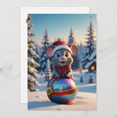 クリスマスマウスのグリーティングカード (正面/裏面)