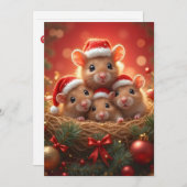 クリスマスマウスのグリーティングカード シーズンカード (正面/裏面)