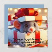 クリスマスマウスのサプライズギフトホリディグリーティング (正面/裏面)