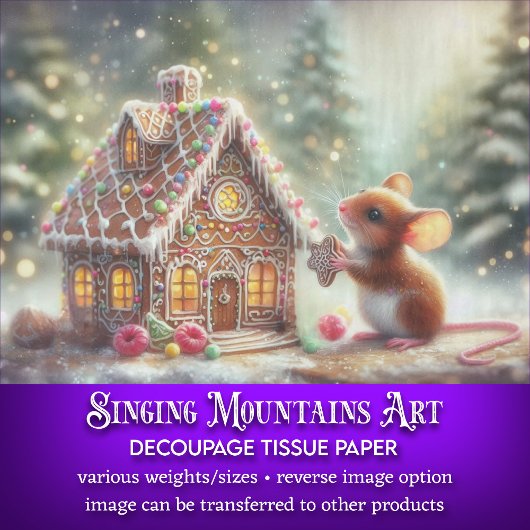 クリスマスマウスのジンジャーブレッドコテージの切り離し 薄葉紙