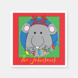 クリスマスマウスのライトパーティー スタンダードカクテルナプキン