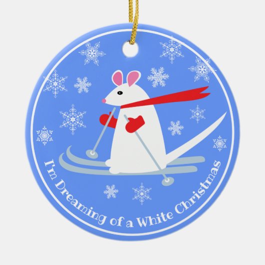 クリスマスマウスオンスキーカスタム文字 セラミックオーナメント (正面)