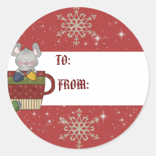 クリスマスマウスギフトラベル ラウンドシール