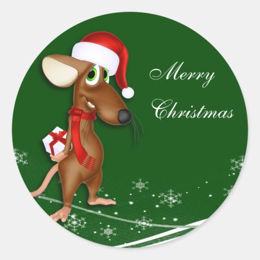 クリスマスマウスギフトラベル ラウンドシール (正面)